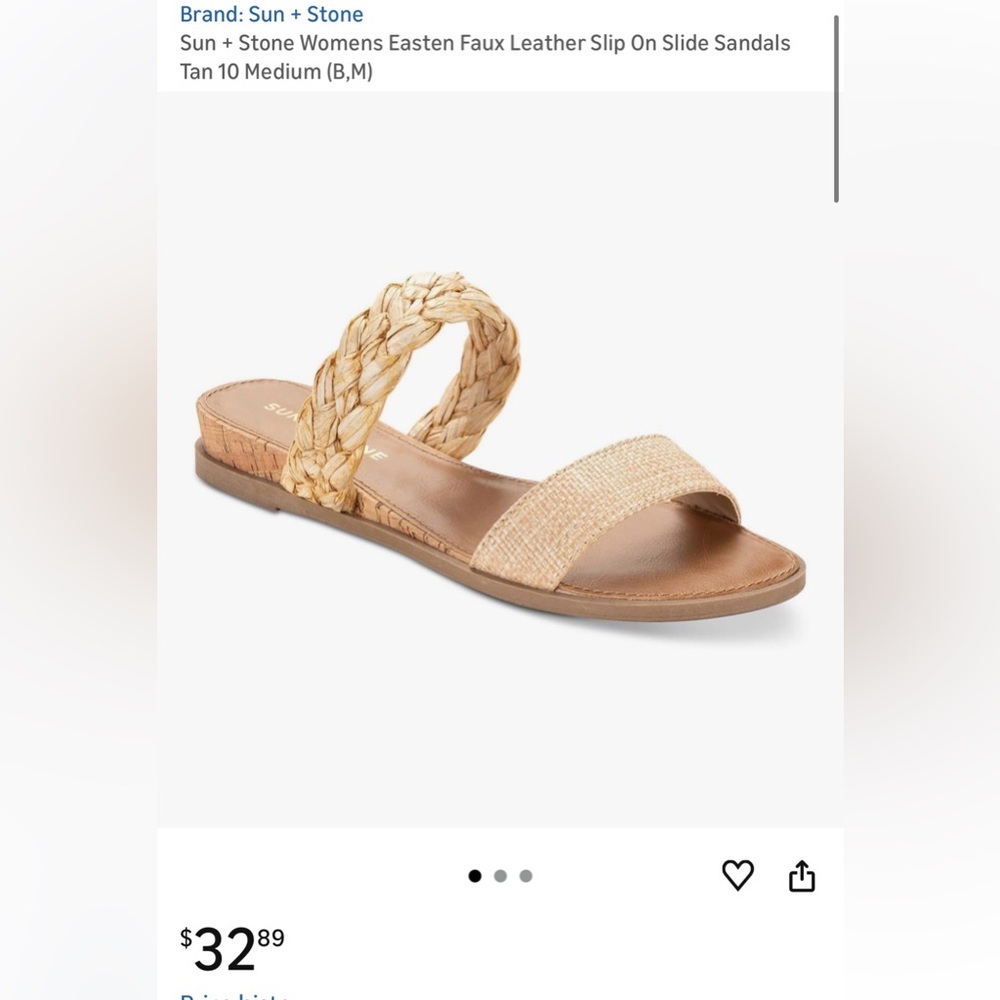 Sun + Stone Women's Braided Cream Sandals - Picture 6 of 6
